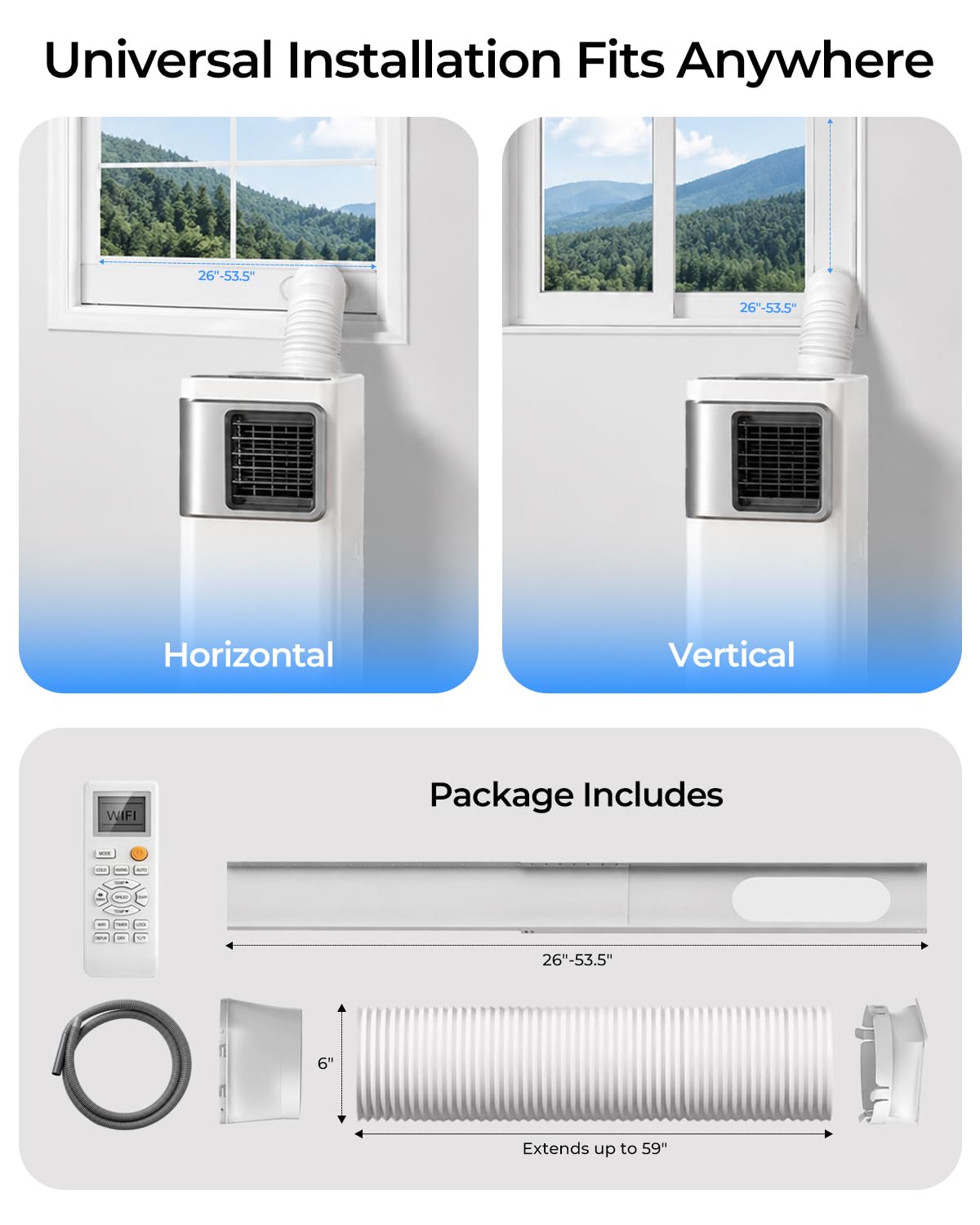 16000 BTU Portable Air Conditioners for Large Room up to 730 sq.ft 5-in-1 Smart AC Unit with WiFi APP/Remote Control, Fast Cooling
