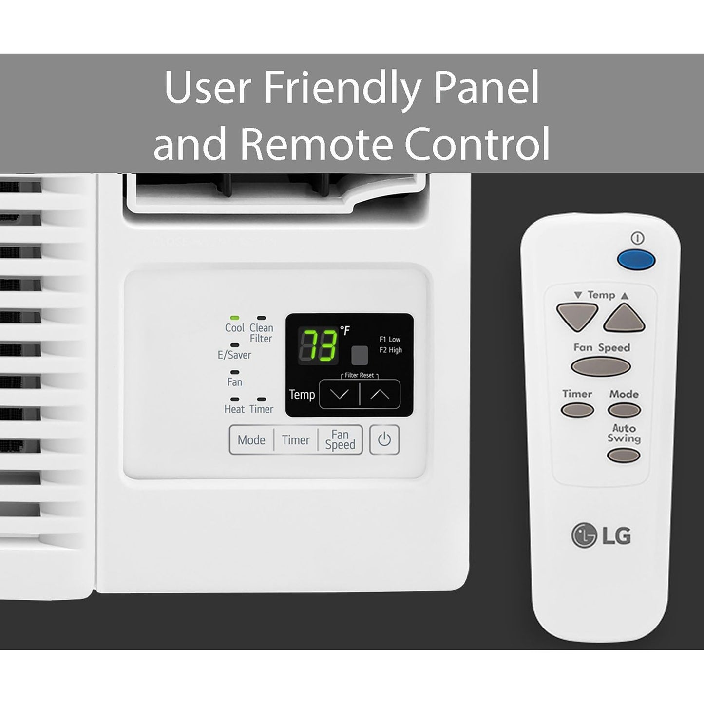 LG 18,000 BTU Heat and Cool Window Air Conditioner with WiFi Controls, Smart Temperature Control for Rooms up to 1,000 Sq. Ft., White