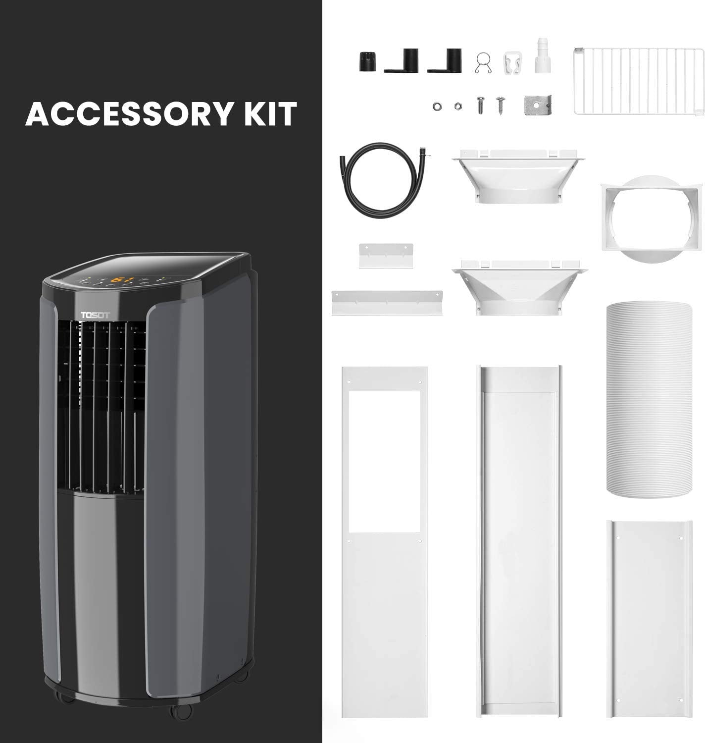 TOSOT 10,200BTU (6,200 BTU SACC) Portable Air Conditioner, Smart Wifi Control, AC Unit with Dehumidifier, Fan