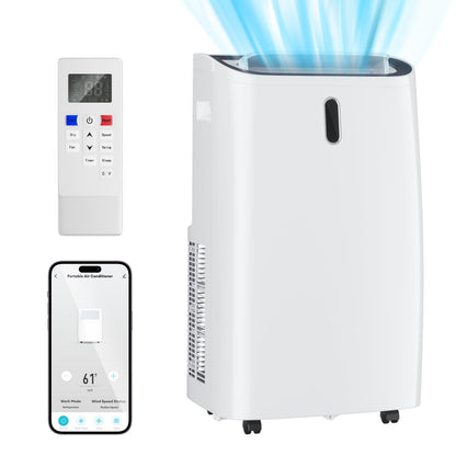 Muhub 12000 BTU Portable Air Conditioner, 4-in-1 with Cool/Heat/Dry/Fan Functions, Wi-Fi Smart AC Unit with App& Remote Control