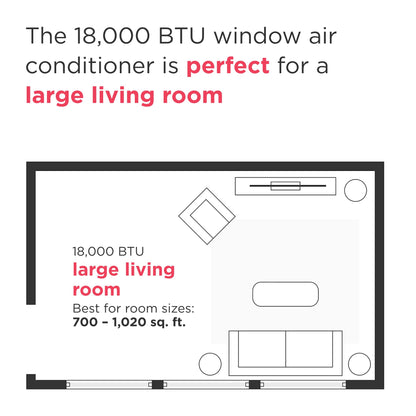 Frigidaire 18,000 BTU Smart Window Air Conditioner with Wi-Fi, Cools Up to 1,020 Sq. Ft., Remote Control, Quiet Operation