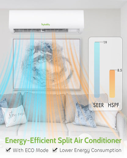 Wifi Enabled 18,000 BTU Mini Split Air Conditioner & Heater, 19 SEER2 230V Split AC Unit Ductless Inverter System