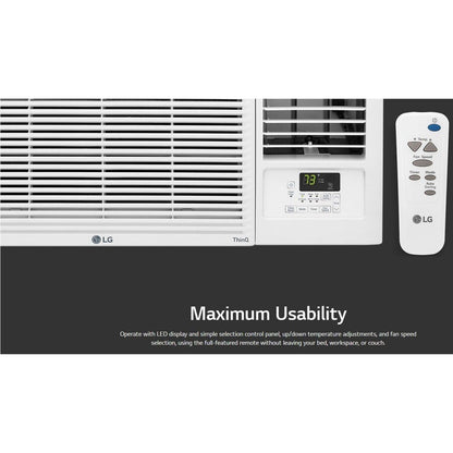 LG 18,000 BTU Heat and Cool Window Air Conditioner with WiFi Controls, Smart Temperature Control for Rooms up to 1,000 Sq. Ft., White