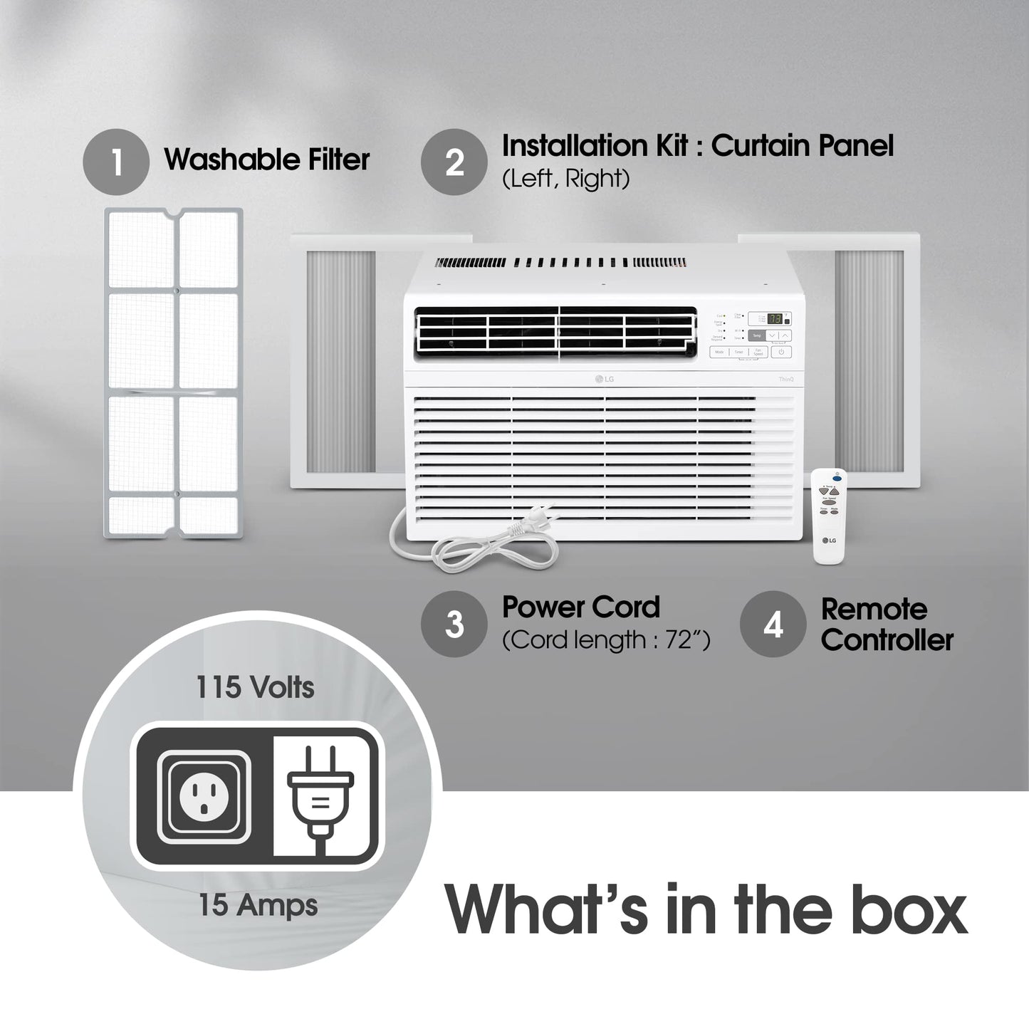 LG 10000 BTU Window Air Conditioners [2023] Remote Control WiFi App Ultra-Quiet Washable Filter Cools 450Sq.Ft