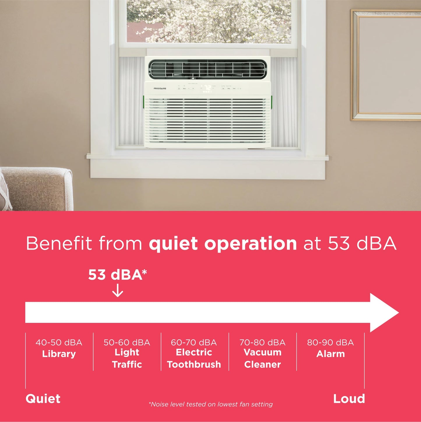 Frigidaire 10,000 BTU Smart Window Air Conditioner with Wi-Fi, Cools Up to 450 Sq. Ft., Remote Control, Quiet Operation, Eco Mode, 3 Fan Speeds, White