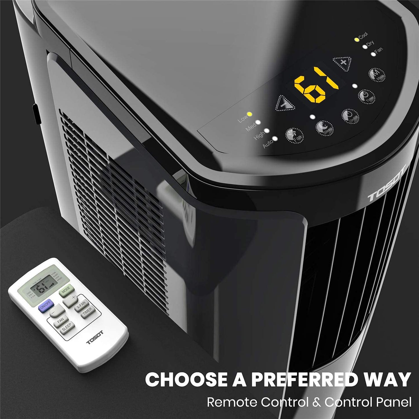 TOSOT 10,200BTU (6,200 BTU SACC) Portable Air Conditioner, Smart Wifi Control, AC Unit with Dehumidifier, Fan