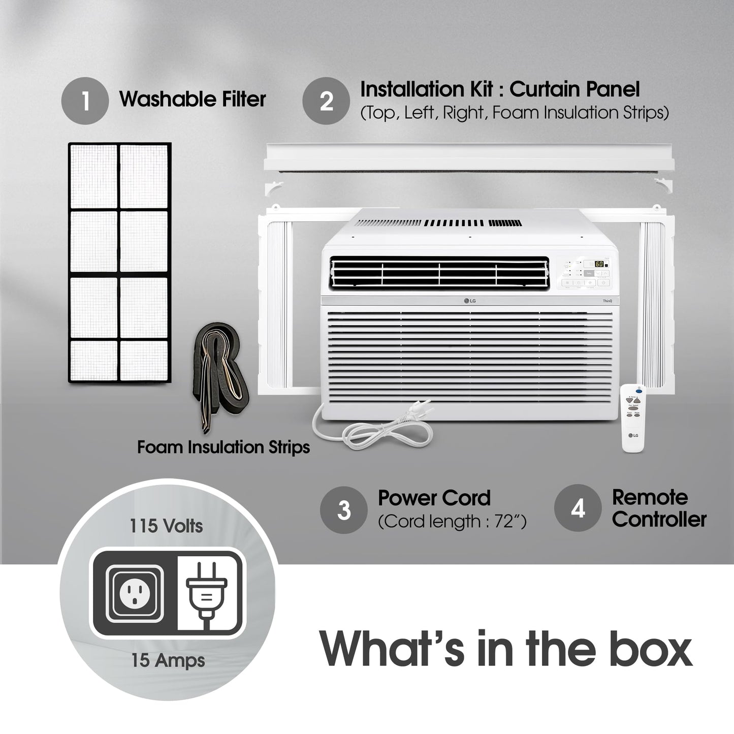 LG 12000 BTU Window Air Conditioner [2024 New]Remote Control WiFi Enabled Works w/LG ThinQ, Alexa