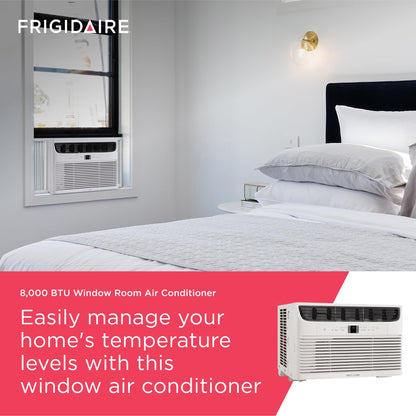 Frigidaire 8,000 BTU Window Air Conditioner with Remote Control, Cools Up to 350 Sq. Ft., Quiet Operation, Eco Mode