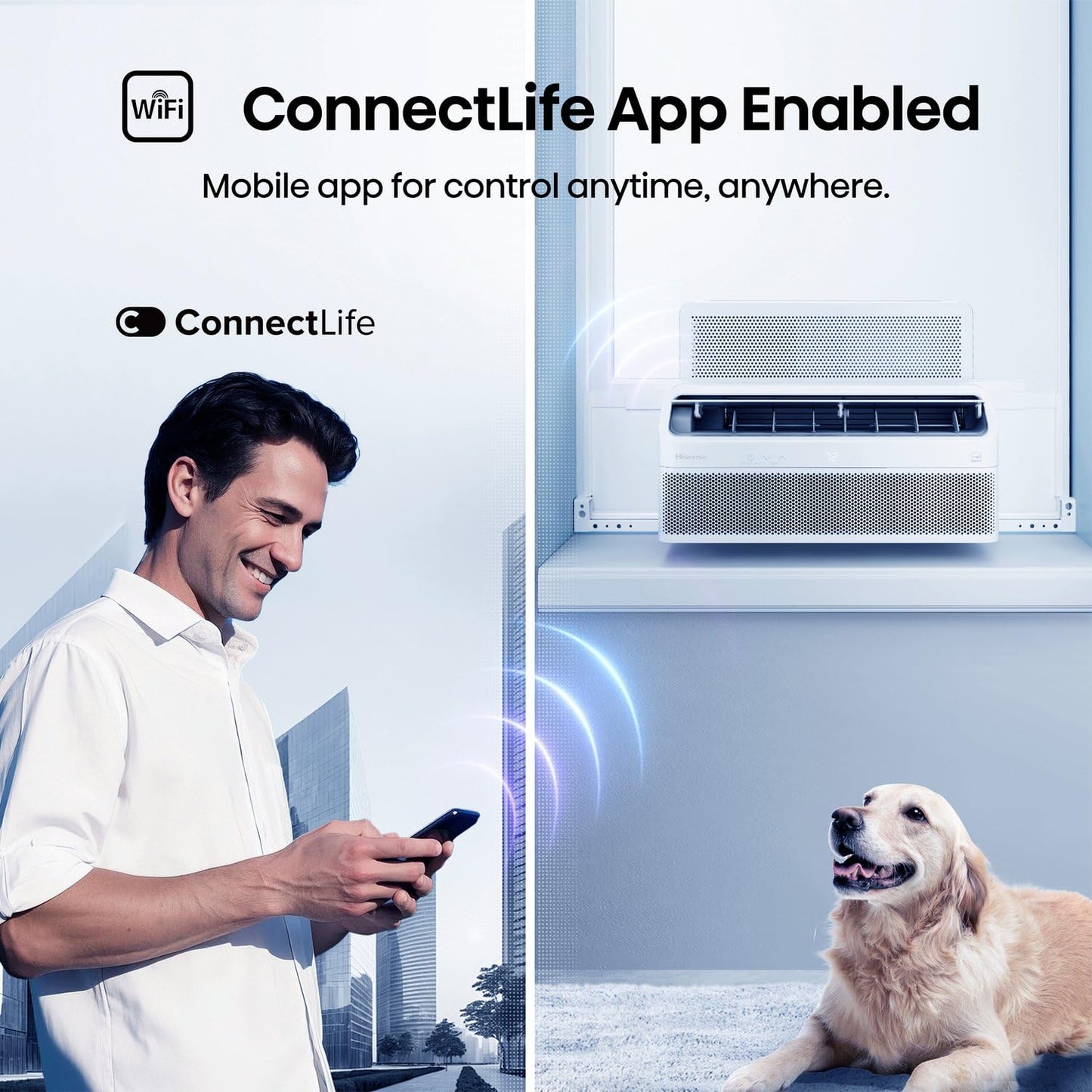 Hisense 8000 BTU Inverter Window Air Conditioner Unit, WiFi Smart App Control, Energy Efficient Quiet Cooling for Large Room