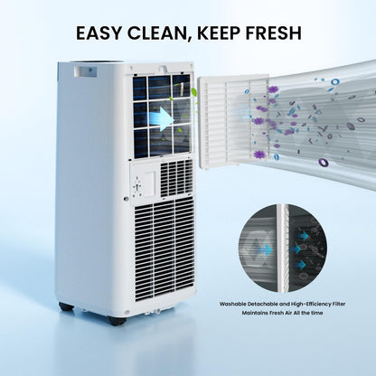 Augsmile Portable Air Conditioner 16,000 BTU with WiFi App Control, 5-in-1 AC Unit (Cool, Fan, Dehumidifier, Sleep, Timer)
