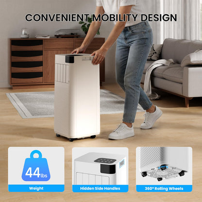 Augsmile Portable Air Conditioner 16,000 BTU with WiFi App Control, 5-in-1 AC Unit (Cool, Fan, Dehumidifier, Sleep, Timer)