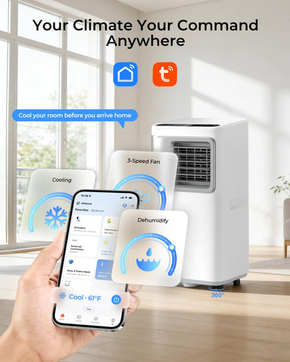 16000 BTU Portable Air Conditioners for Large Room up to 730 sq.ft 5-in-1 Smart AC Unit with WiFi APP/Remote Control, Fast Cooling