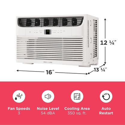 Frigidaire 8,000 BTU Window Air Conditioner with Remote Control, Cools Up to 350 Sq. Ft., Quiet Operation, Eco Mode