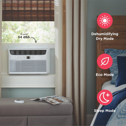 Frigidaire 8,000 BTU Window Air Conditioner with Remote Control, Cools Up to 350 Sq. Ft., Quiet Operation, Eco Mode