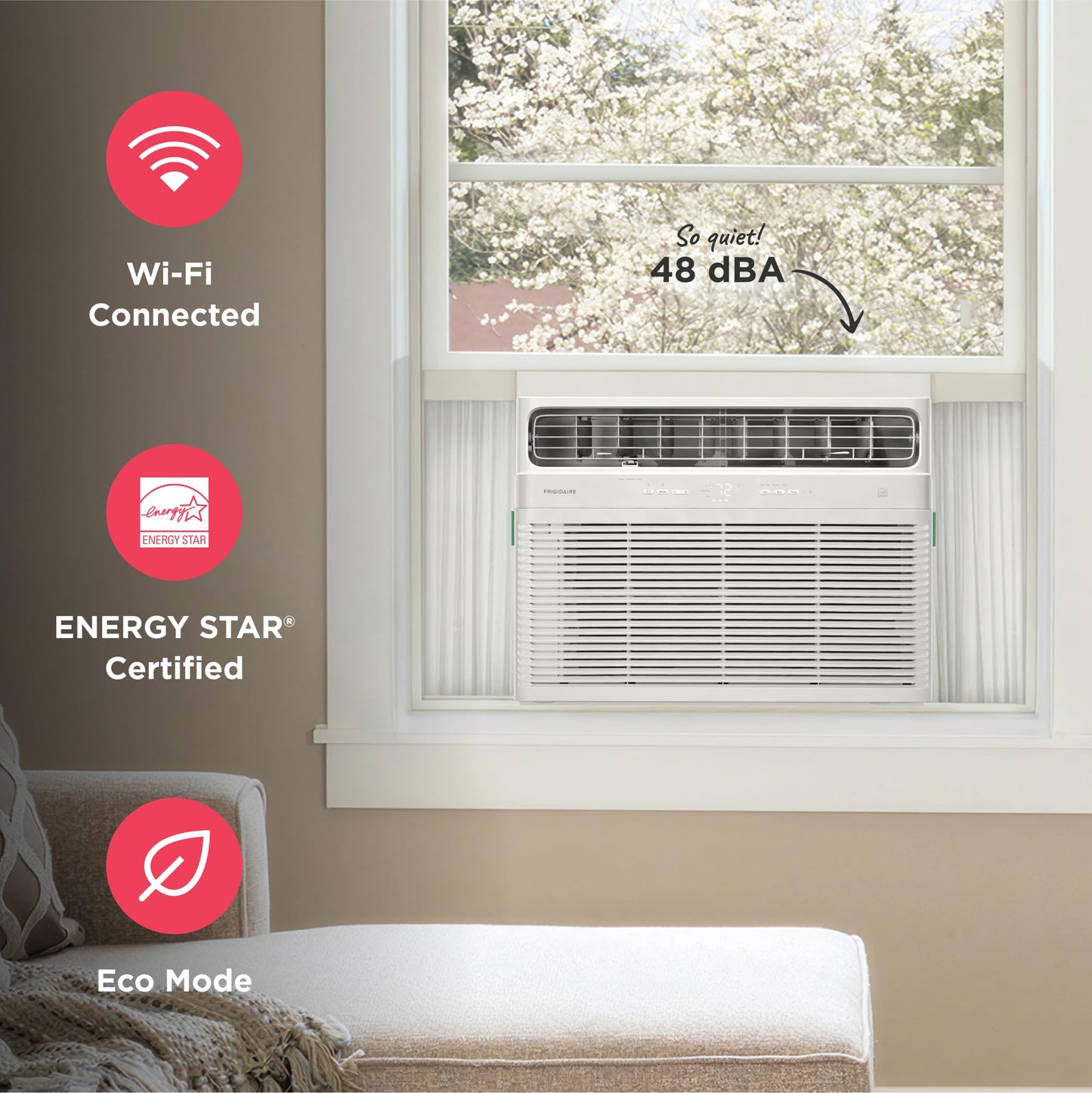 Frigidaire 24,000 BTU Smart Inverter Window Air Conditioner with Wi-Fi and Energy Star Certification, Cools Up to 1,020 Sq. Ft.