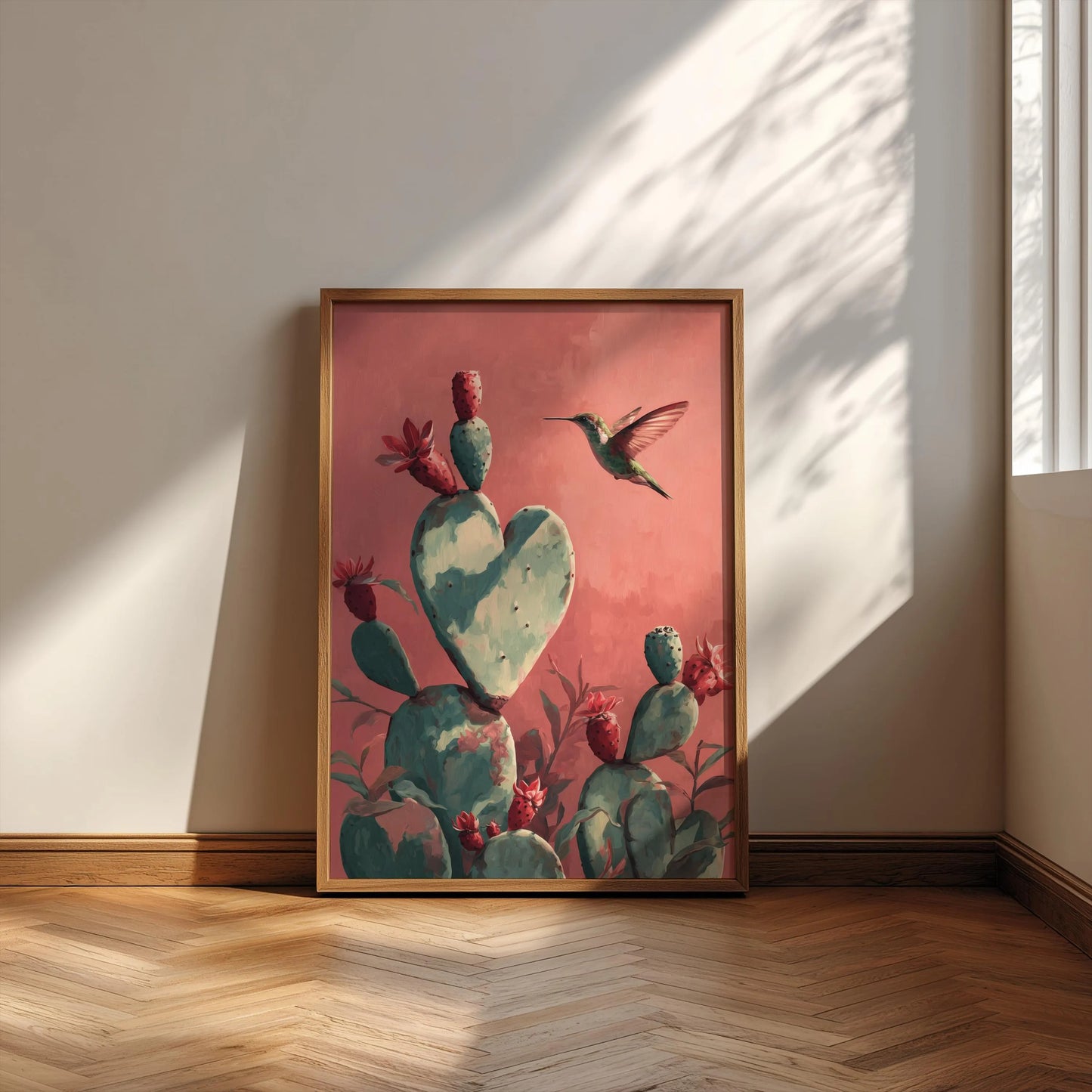 Mexico Heart Nopales Art, Mexico Cactus Wall Art